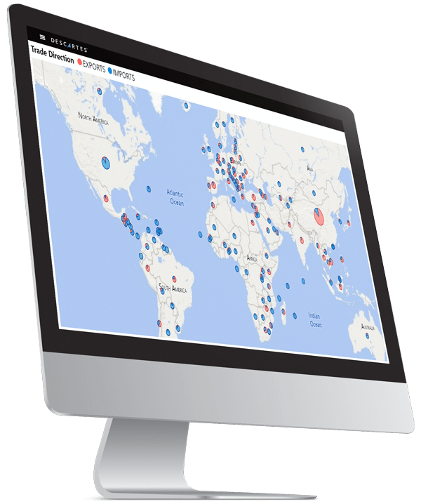 descartes datamyne software showing global trade data map descartes datamyne software showing global trade data map